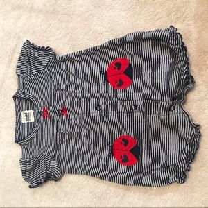 Baby girl newborn ladybug romper